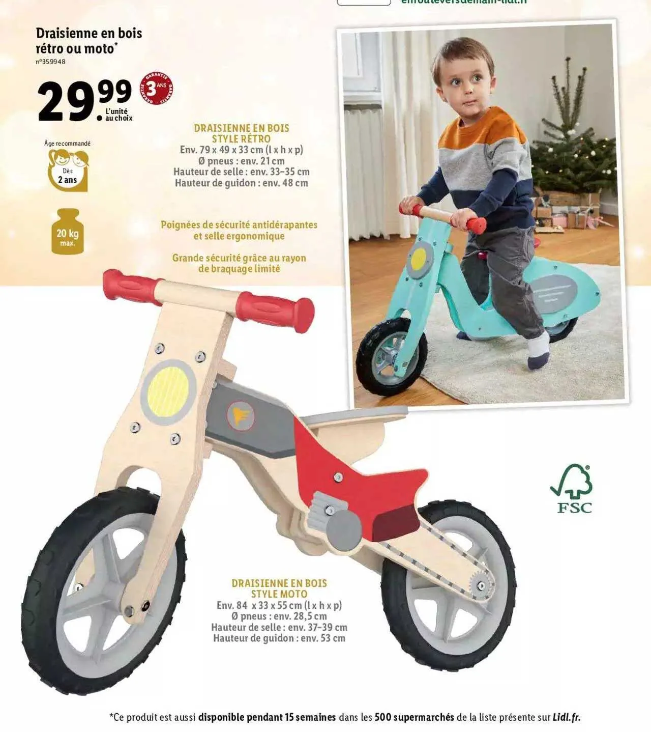 catalogue lidl avec draisienne en bois